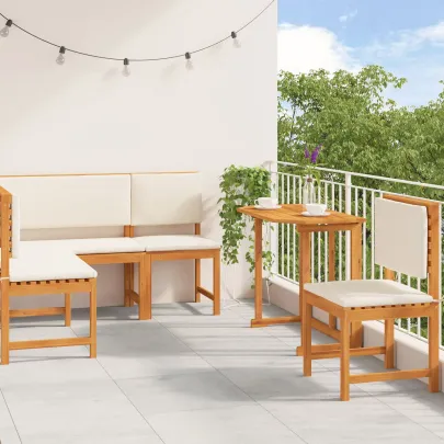 Set Mobilier Grădină 4 Piese - Lemn Acacia Masiv | Livrare Gratuită
