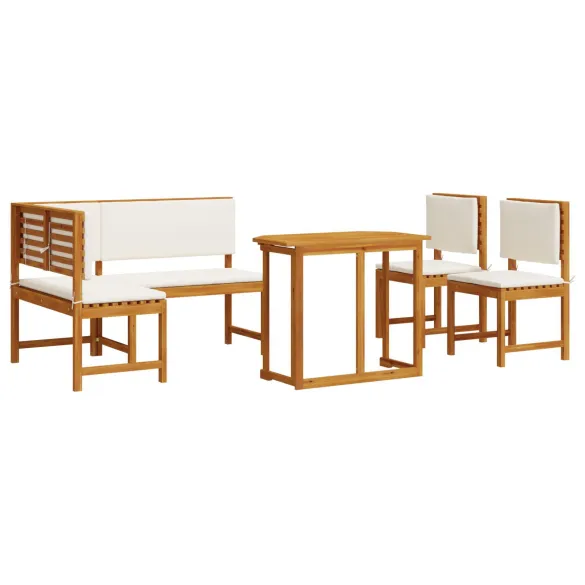 Set Mobilier Grădină 4 Piese - Lemn Acacia Masiv | Livrare Gratuită