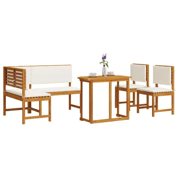 Set Mobilier Grădină 4 Piese - Lemn Acacia Masiv | Livrare Gratuită