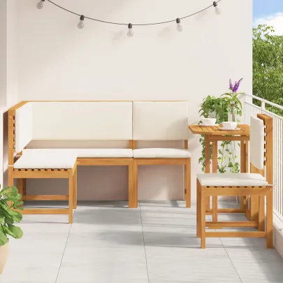 Set Mobilier Grădină 4 Piese - Lemn Acacia Masiv | Livrare Gratuită