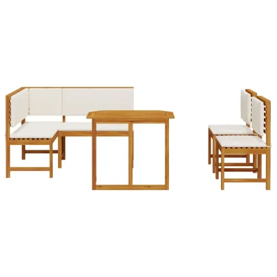 Set Mobilier Grădină 4 Piese - Lemn Acacia Masiv | Livrare Gratuită