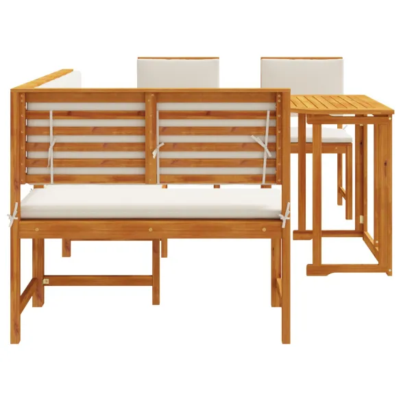 Set Mobilier Grădină 4 Piese - Lemn Acacia Masiv | Livrare Gratuită