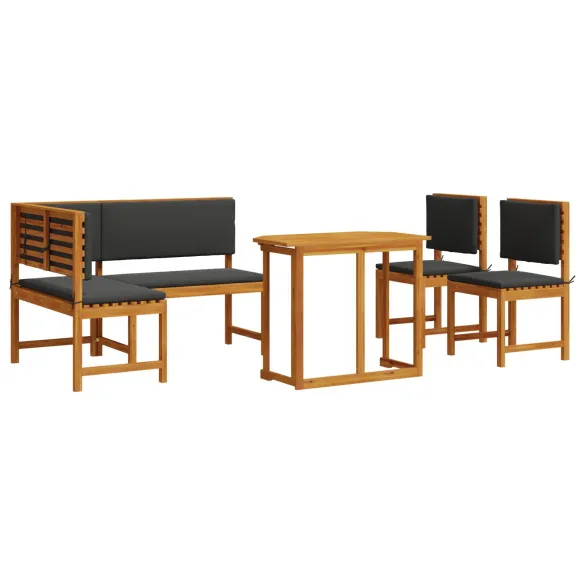 Set Mobilier Grădină Lemn Acacia - Masă, Bancă, Scaune