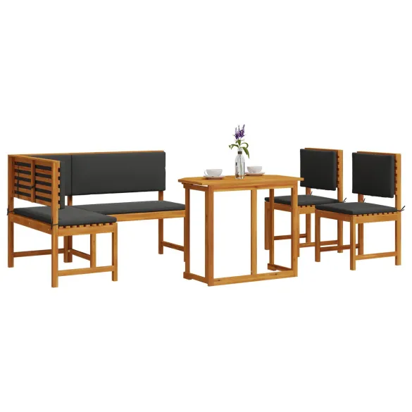 Set Mobilier Grădină Lemn Acacia - Masă, Bancă, Scaune