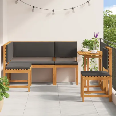Set Mobilier Grădină Lemn Acacia - Masă, Bancă, Scaune