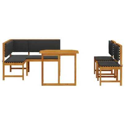 Set Mobilier Grădină Lemn Acacia - Masă, Bancă, Scaune