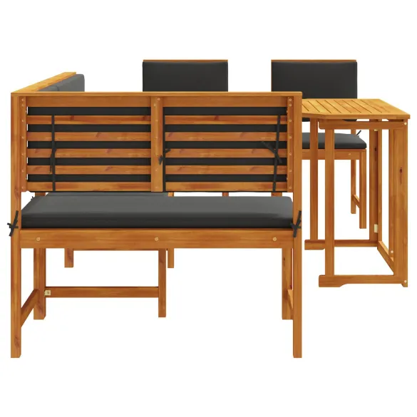 Set Mobilier Grădină Lemn Acacia - Masă, Bancă, Scaune