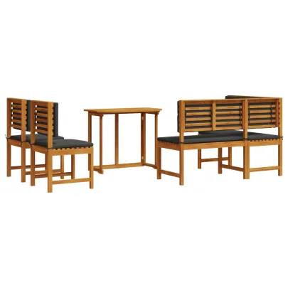 Set Mobilier Grădină Lemn Acacia - Masă, Bancă, Scaune