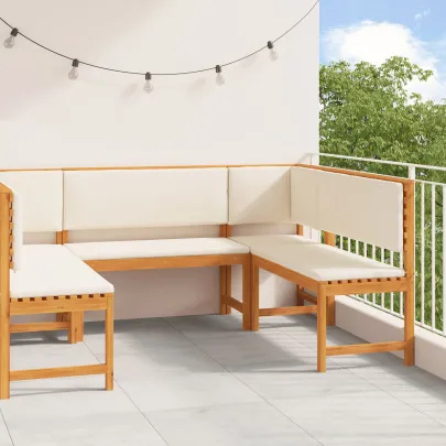 Set Bancă Grădină 5 Piese Lemn Acacia - Livrare Gratuită