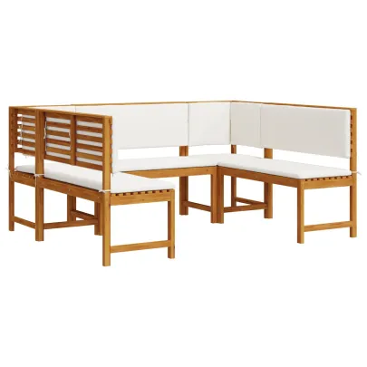 Set Bancă Grădină 5 Piese Lemn Acacia - Livrare Gratuită