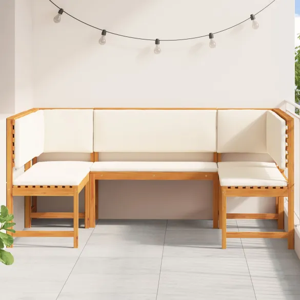 Set Bancă Grădină 5 Piese Lemn Acacia - Livrare Gratuită