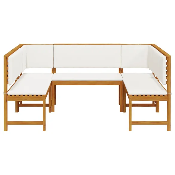 Set Bancă Grădină 5 Piese Lemn Acacia - Livrare Gratuită