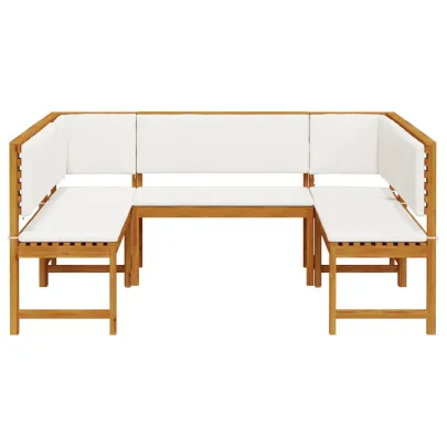 Set Bancă Grădină 5 Piese Lemn Acacia - Livrare Gratuită