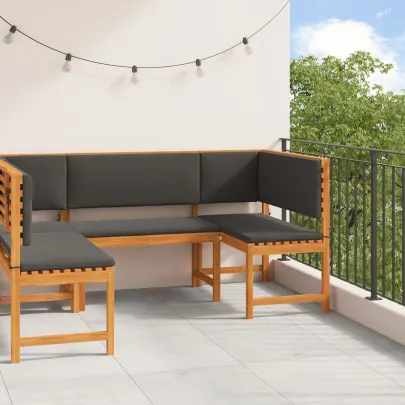 Set masă grădină cu perne - Lemn acacia | Livrare gratuită