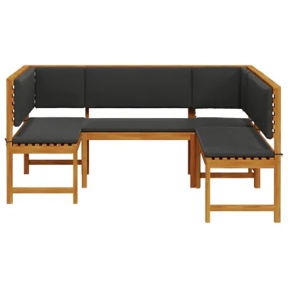 Set masă grădină cu perne - Lemn acacia | Livrare gratuită