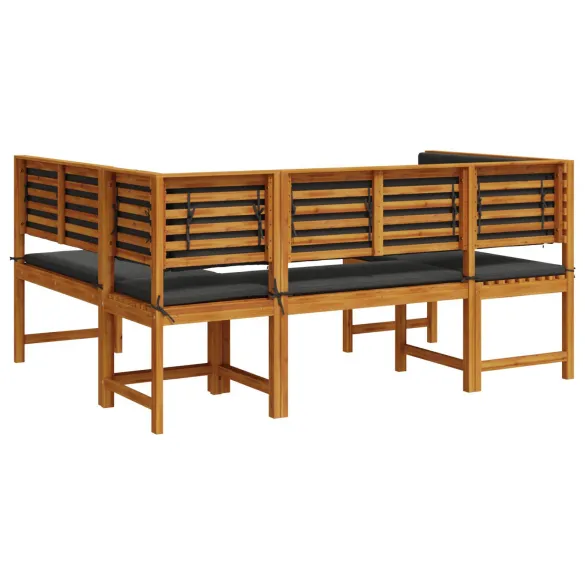 Set masă grădină cu perne - Lemn acacia | Livrare gratuită