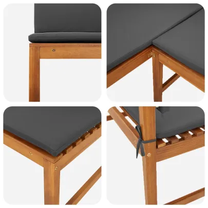 Set masă grădină cu perne - Lemn acacia | Livrare gratuită