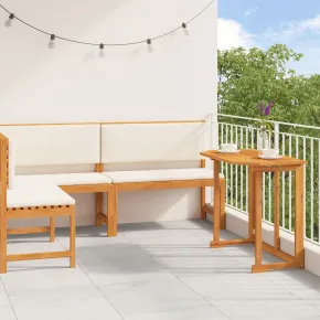 Set Bistro Grădină Lemn Acacia - Masă și 2 Bănci - Livrare Gratuită