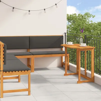 Set Mobilier Grădină 4 Piese - Masă și Bănci - Lemn Acacia