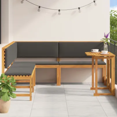 Set Mobilier Grădină 4 Piese - Masă și Bănci - Lemn Acacia