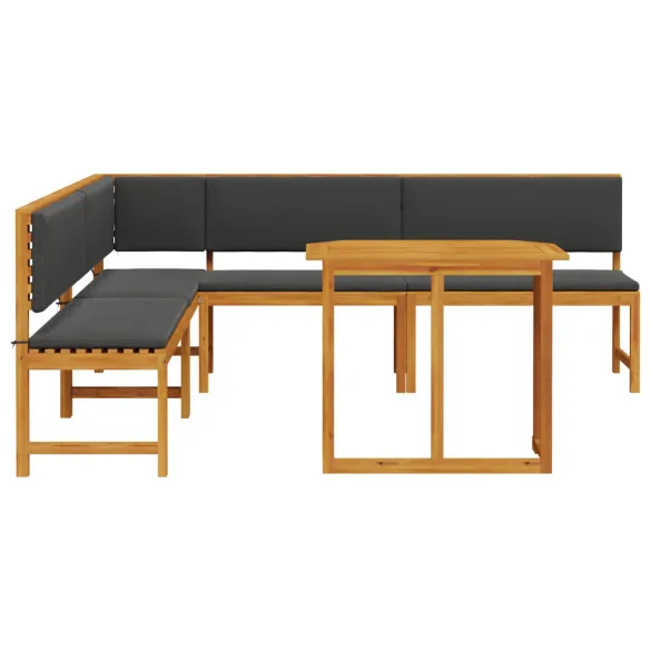 Set Mobilier Grădină 4 Piese - Masă și Bănci - Lemn Acacia