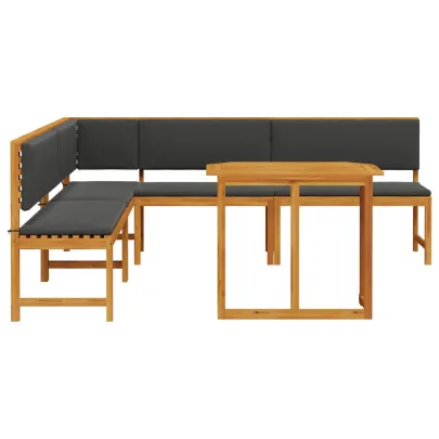 Set Mobilier Grădină 4 Piese - Masă și Bănci - Lemn Acacia