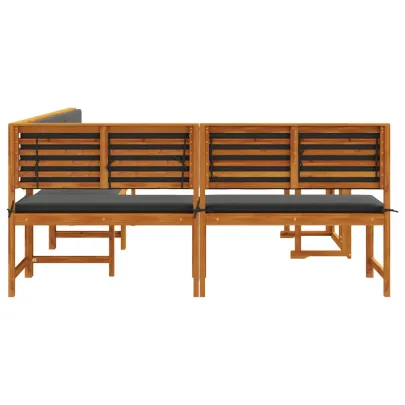 Set Mobilier Grădină 4 Piese - Masă și Bănci - Lemn Acacia