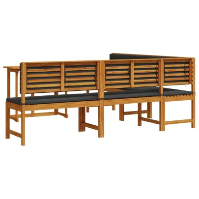 Set Mobilier Grădină 4 Piese - Masă și Bănci - Lemn Acacia