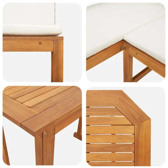 Set Bistro Grădină 3 Piese - Lemn Acacia Masiv | vidaXL