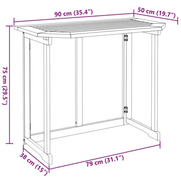 Set Bistro Grădină 3 Piese - Lemn Acacia Masiv | vidaXL