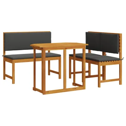 Set Mobilier Grădină Lemn Acacia - Masă și 2 Scaune