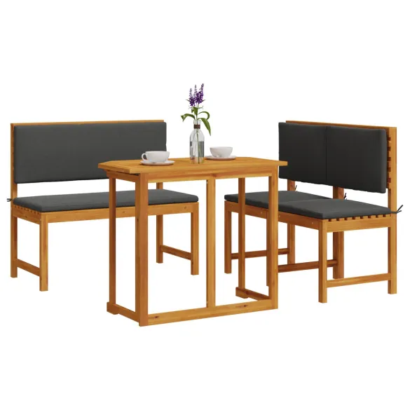 Set Mobilier Grădină Lemn Acacia - Masă și 2 Scaune