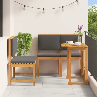 Set Mobilier Grădină Lemn Acacia - Masă și 2 Scaune