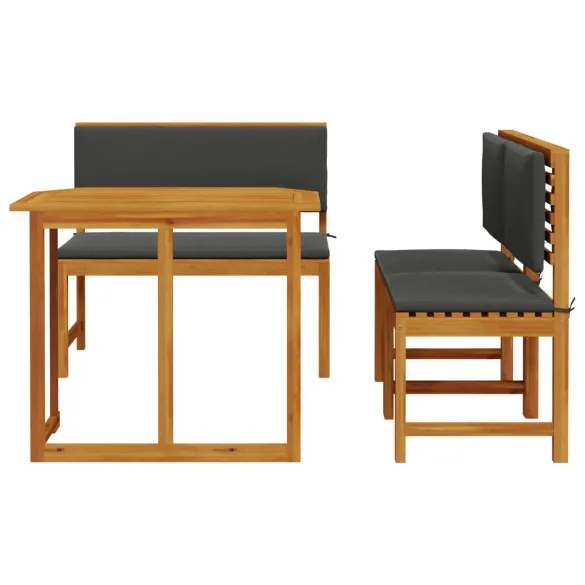 Set Mobilier Grădină Lemn Acacia - Masă și 2 Scaune
