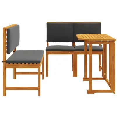 Set Mobilier Grădină Lemn Acacia - Masă și 2 Scaune
