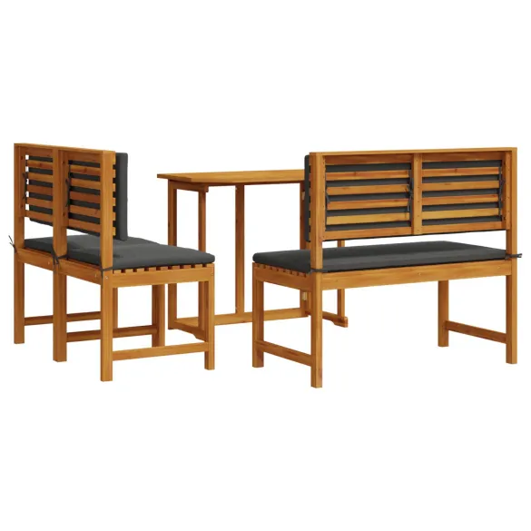 Set Mobilier Grădină Lemn Acacia - Masă și 2 Scaune