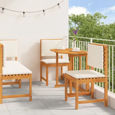 Set Dining Grădină 5 Piese Lemn Masiv Acacia | vidaXL