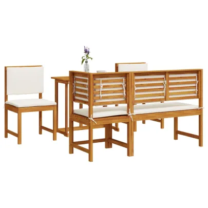 Set Dining Grădină 5 Piese Lemn Masiv Acacia | vidaXL