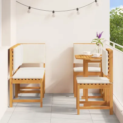 Set Dining Grădină 5 Piese Lemn Masiv Acacia | vidaXL