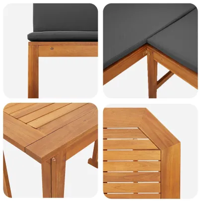 Set Mobilier Grădină 5 Piese - Lemn Acacia Masiv | vidaXL