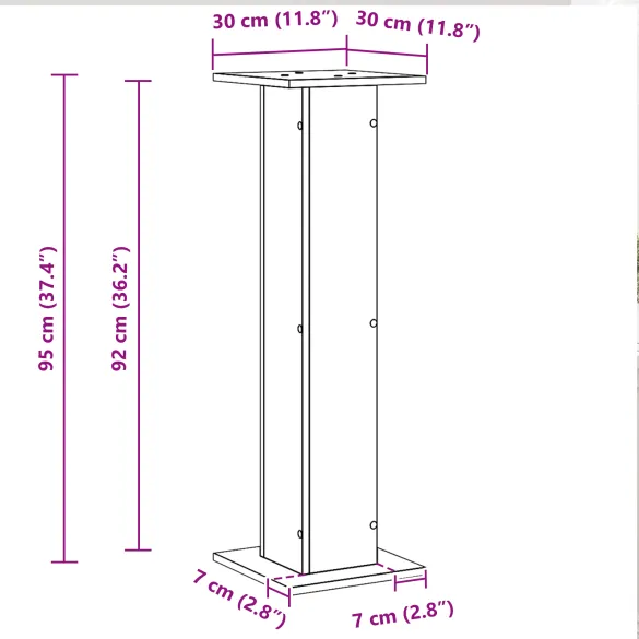 Suport Plante Stejar Negru - 2 bucăți - Modern Interior