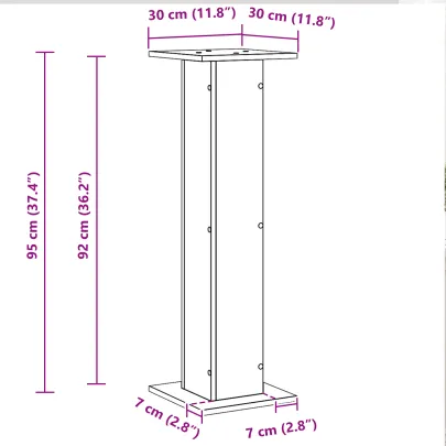 Suport Plante Stejar Negru - 2 bucăți - Modern Interior