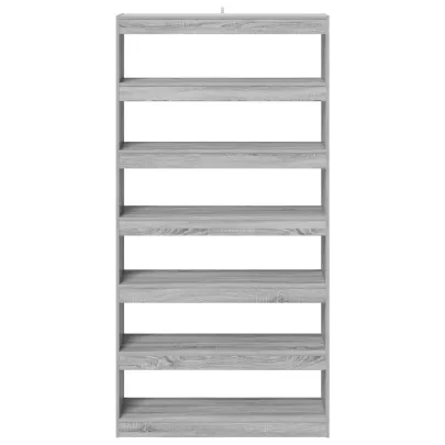 Raft Cărți Separator Cameră Negru Stejar 100x30x198 cm