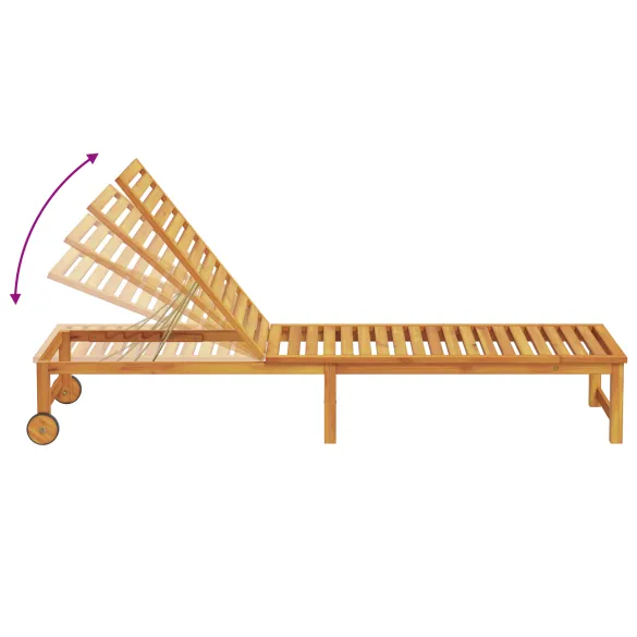 Șezlong cu Masă Lemn Acacia - Set 2 Piese | vidaXL