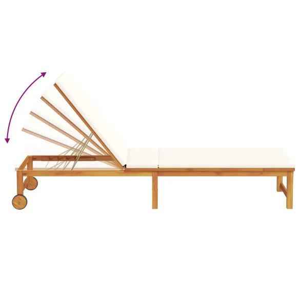 Set 2 Şezlonguri cu Perne din Lemn de Acacia | vidaXL