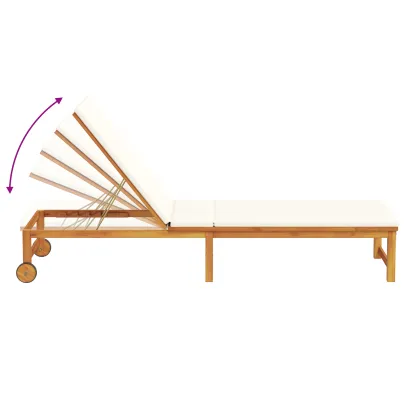 Set 2 Şezlonguri cu Perne din Lemn de Acacia | vidaXL