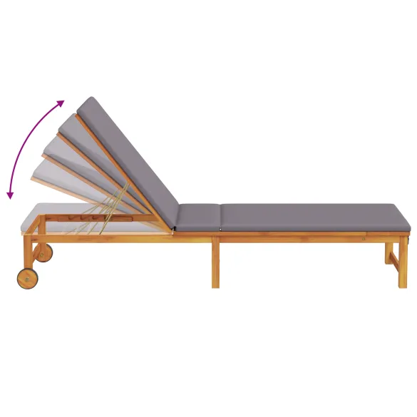 Șezlonguri 2 buc Lemn Acacia cu Perne - vidaXL