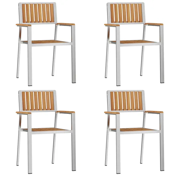 Set Masă Grădină 5 Piese Lemn Masiv Tec | Livrare Gratuită