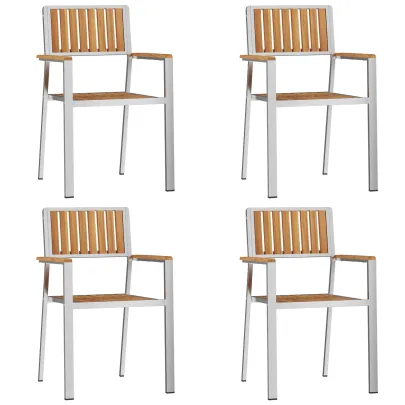 Set Masă Grădină 5 Piese Lemn Masiv Tec | Livrare Gratuită