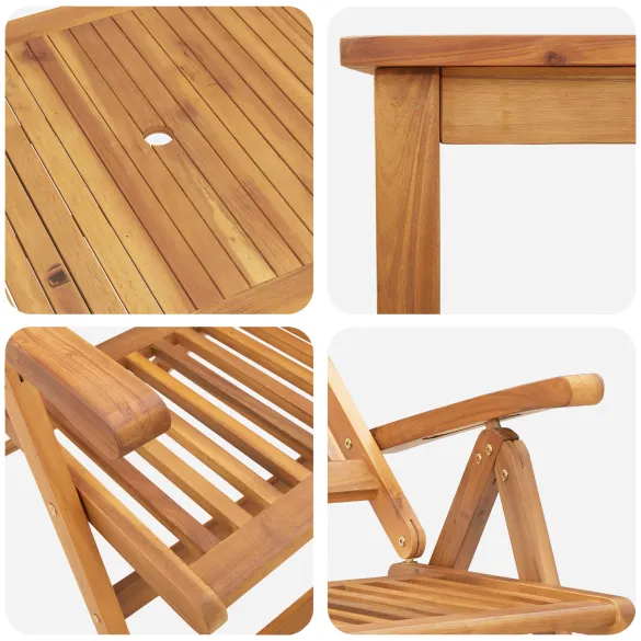 Set Masă Grădină 7 Piese Lemn Acacia Solid | Livrare Gratuită